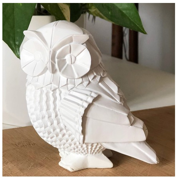 Les Tresors De Lily R1473 Figurine 3d Resine Origami Blanc Chouette 13 Cm White Resin Origami 3d Figurine Owl 13 Cm Weisse Harz Origami 3d Figur Eule 13 Cm Wish