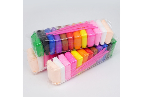 12 24 Colors Light Clay Air Dry Polymer Plasticine Modelling Clay