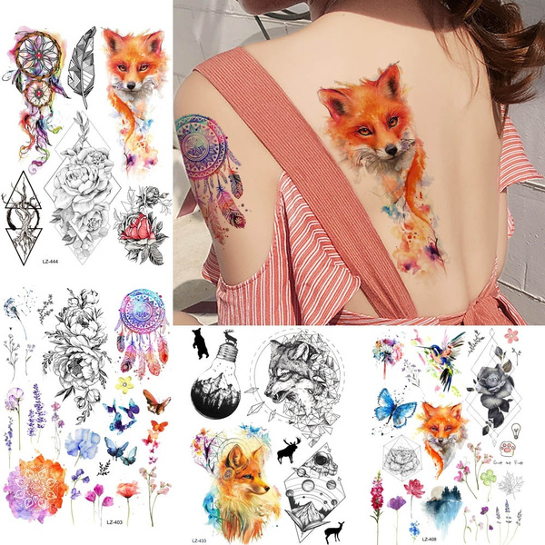 Realistic Temporary Tattoos Body Art Sticker Transfer Men Women Animal  Flower | eBay