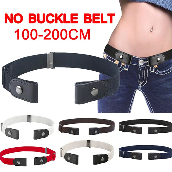 Forthery New No Buckle Belt for Women/Men Stretchy Elastic Waist Belts for Jeans Pants 