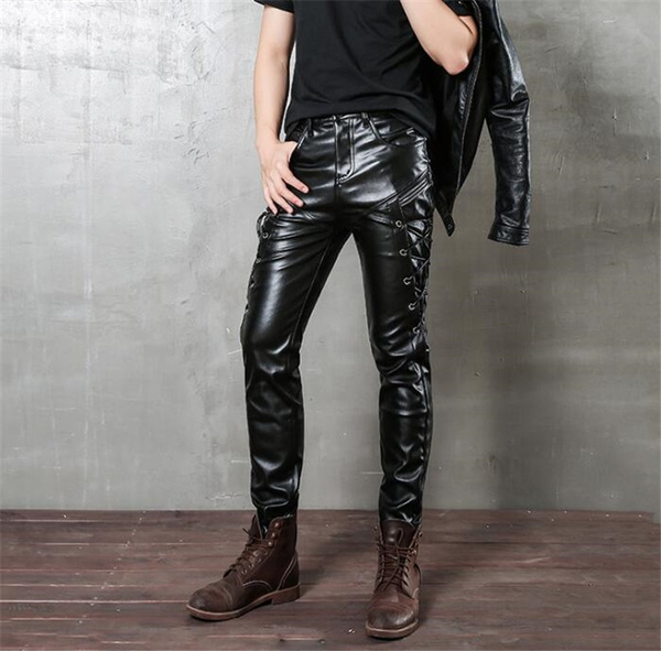 Men's Leather Black Steampunk Pant