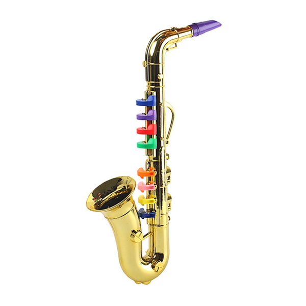 Children Plastic Trumpet Toy Musical Instruments Toy Saxophone 8 Rhythms Trumpet 