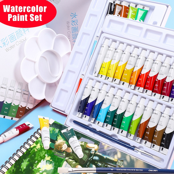 12/18/24 Color 5ML Watercolor Paint Tube Set Portable High Quality Plastic Box Watercolor Painting Tools Set Supplies Suitable Beginner Children Students | Wish