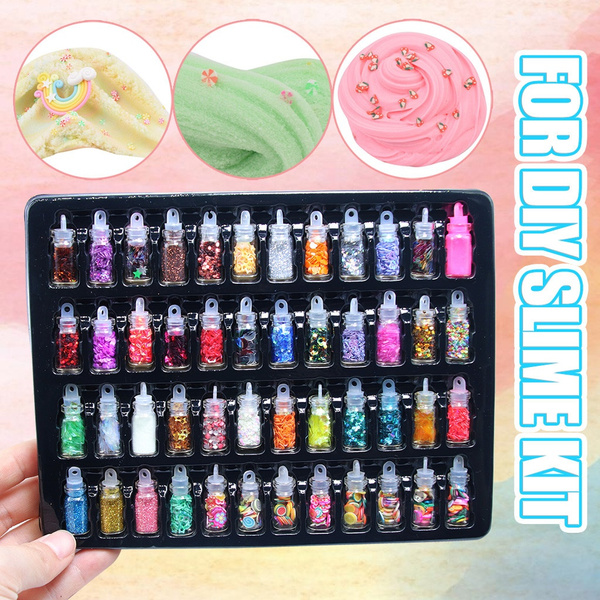 48Pcs Sequins/Glitter Filler Soft Slime Toys For Children Mud DIY Kit ...