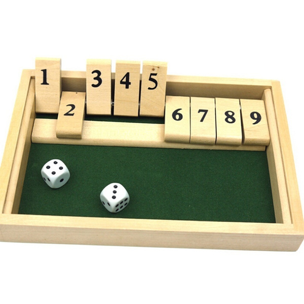 9 Number Shut the Box Board Game Circa Vintage Drinking Pub Dice Wooden Cas hl 