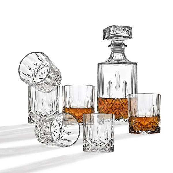 Whiskey Decanter And Glasses Bar Set, Includes Whisky Decanter And 6