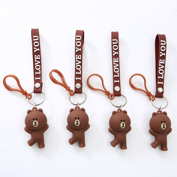 LolasCreativeCorner Brown Teddy Bear Keychain