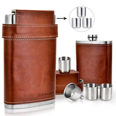 Steel, portablehipflask, Stainless, brown