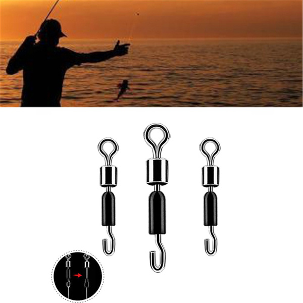 30PCS/Lot Metal Solid Rings Ball Bearing Swivel Fishing Hooks Fishing Tools  Connector Fast Link