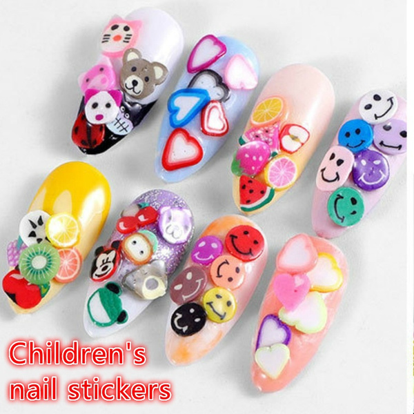 More Than 6000 PCS Slices 3D Nail Art Fimo Clay Fruit Canes Nails Stickers  - Fimo Fruits - Slice Nail Supplies Slime Beads Acrylic Nail Decals Manicure  Station … | Nail art