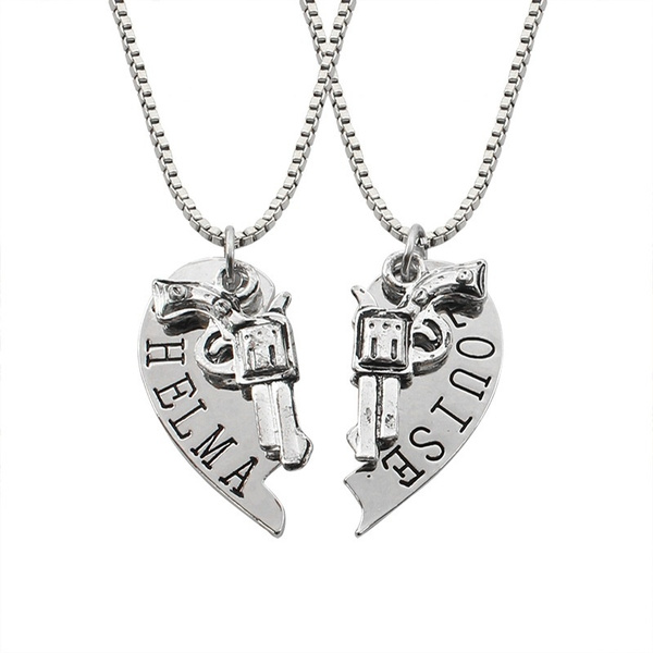 Thelma and Louise Broken Heart Necklace Set