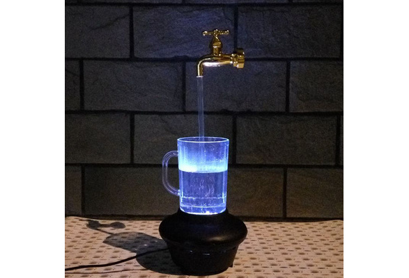 LED Magic Faucet Mug Colorful Night Light Water Floating Fountain