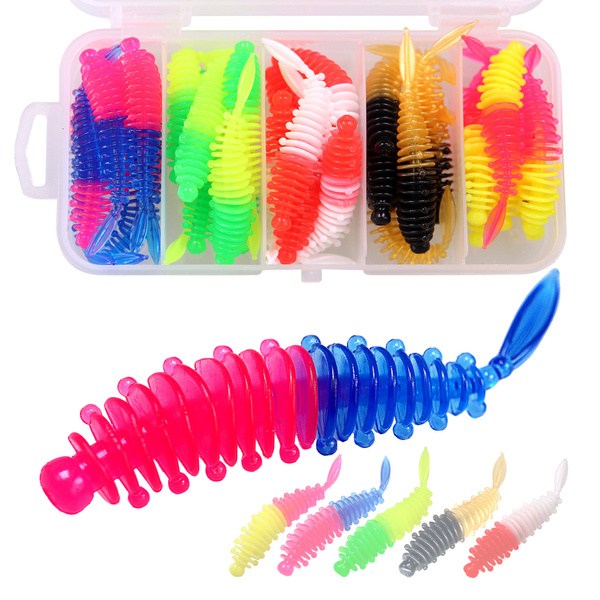 Tail Bait Soft Bait Fishing Bait Micro Insect Silicone Soft Bait Fishing  Tool 40Pcs