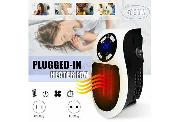 Portable Mini Electric Plug-In Wall Heater Handy Room Blower Fan Radiator 500w