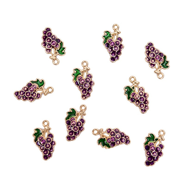 10Pcs/lot Alloy Enamel Grape Fruit Charms Pendants Craft DIY Jewelry FindingI_lp 10Pcs/lot Alloy Enamel Grape Fruit Charms Pendants Craft DIY Jewelry FindingI_lp