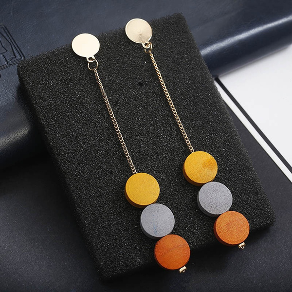 Boho Round Wood Tassel Statement Drop Dangle Earrings Women Wedding Jewelry4H Boho Round Wood Tassel Statement Drop Dangle Earrings Women Wedding Jewelry4H