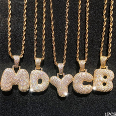 lettersnecklace, Jewelry, gold, bubble