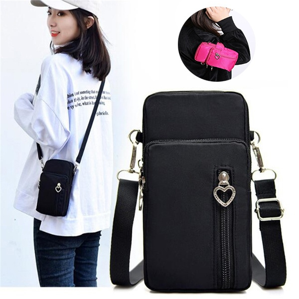 Sports Mini Square Bag Oxford Cloth Messenger Bag Cellphone Pouch Crossbody Bag 