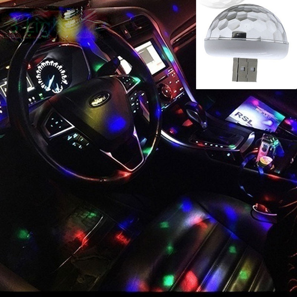 Light Car Interior Lighting Voice Controlled Lamp Multi Color USB LED 