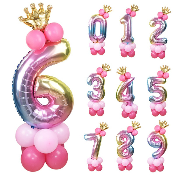 happy birthday number balloons