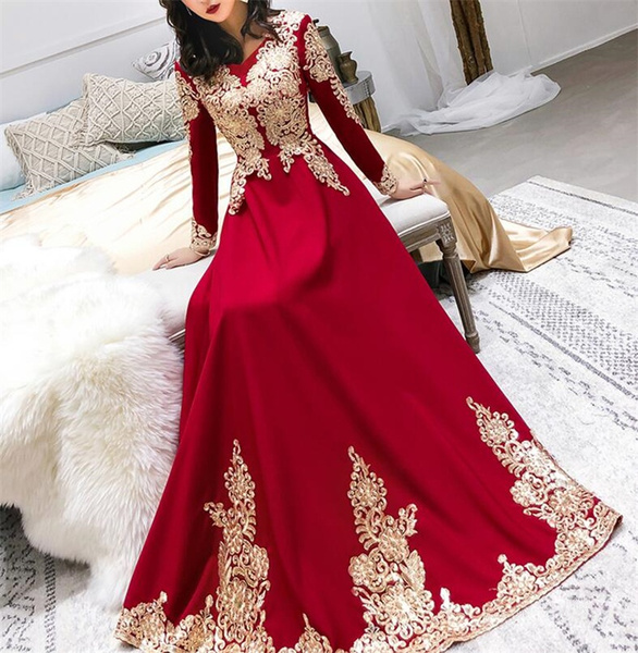 Long Sleeve Red Oriental Style Dresses Chinese Bride Vintage ...