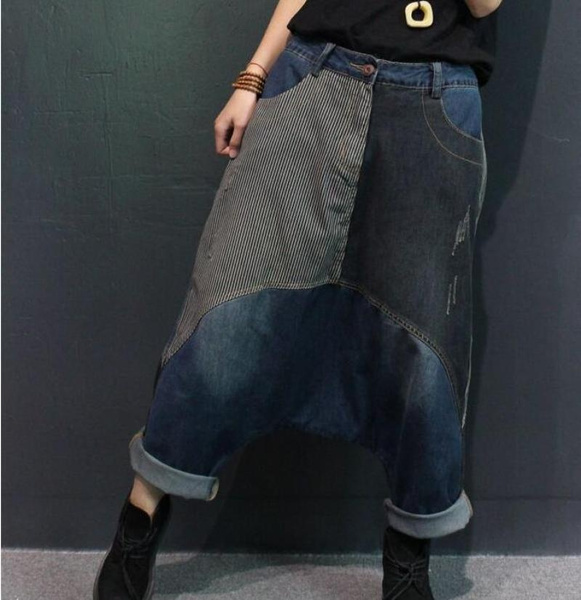 mixed color jeans