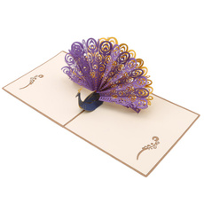 peacock, Gift Card, partydecorationsfavor, papercutting