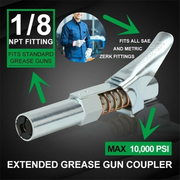 1/8 NPT Grease Gun Coupler Zerk 10000psi Grease Coupler Fitting Tip