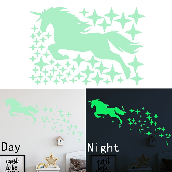 Bedroom Glow In The Dark Star Wall Stickers 24 Unicorn G.I.D Night Lights