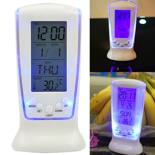 Led digital alarm clock blue back light 