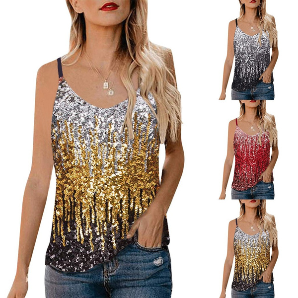 sequin strappy top