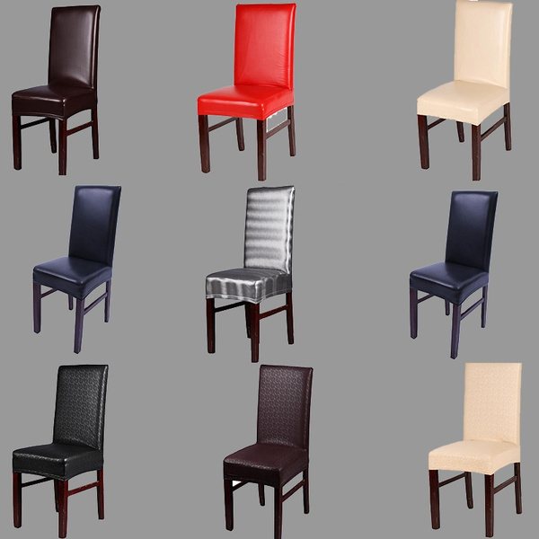 Pu Leather Fabric Material Pure Color, Dining Room Chair Seat Covers Waterproof