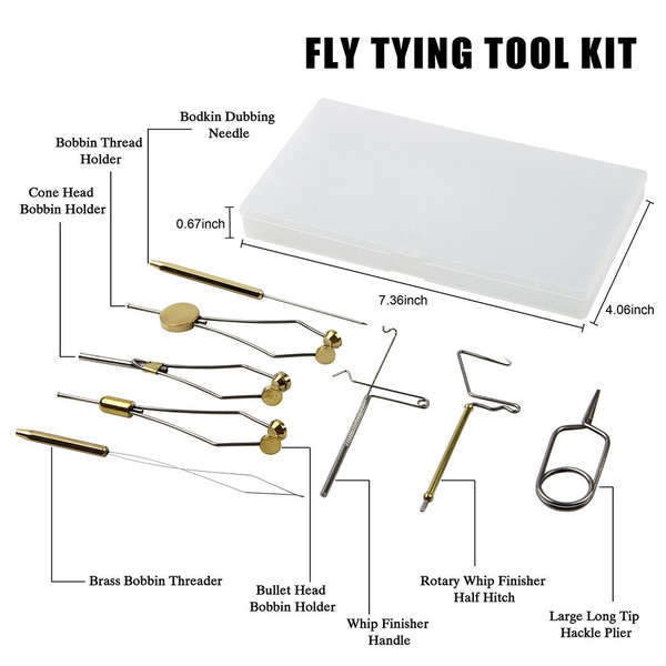 Fly Tying Tool Set Bobbin Threader Holder Bullet Head Bobbin
