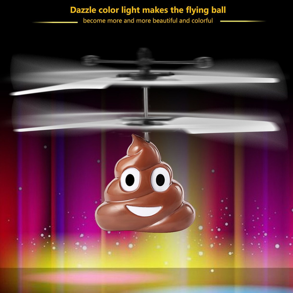 Poop Shaped Flying Hovering UFO Infrared Sensor Hand Induced LED Kids Toys H  YO 