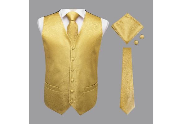 gold tuxedo vest and tie