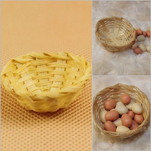 Storage Bags Doll House Miniature 1:12 Mini Rattan Basket with Handles Dollhouse Supply Decor for Kids DIY Dollhouse Dinning Room Kit 1.85x1.4 in TIANTIAN 6 Pack Mini Woven Baskets