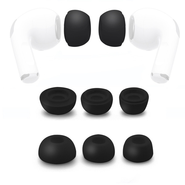 6pc Silicone Replacement Ear Tips Buds For Apple Airpods Pro Headphones  Black | Wish