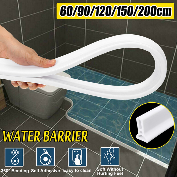 Silicone Shower Water Barrier Stopper Bathroom Waterproof Kitchen Floor  Strip