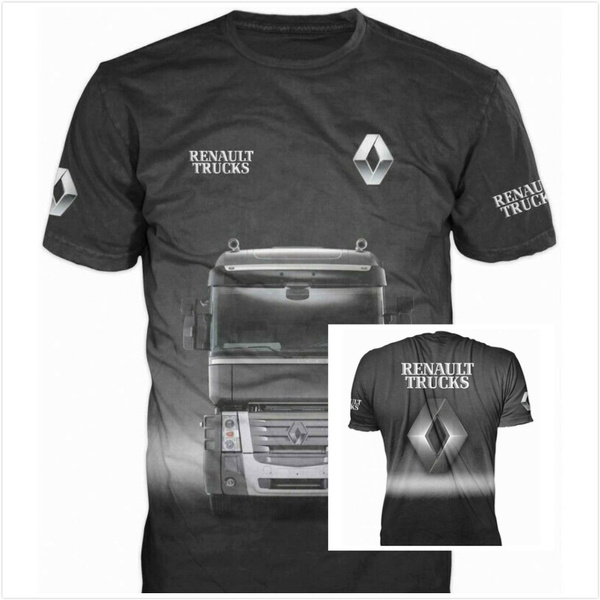 T-Shirt Print 3D Effect Logo on Front / Back RENAULT Truck Driver T Shirts  | Wish