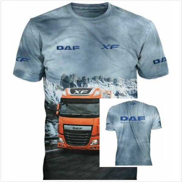 T Shirt Print 3D Effect Logo on Front and Back DAF Truck Driver T Shirts