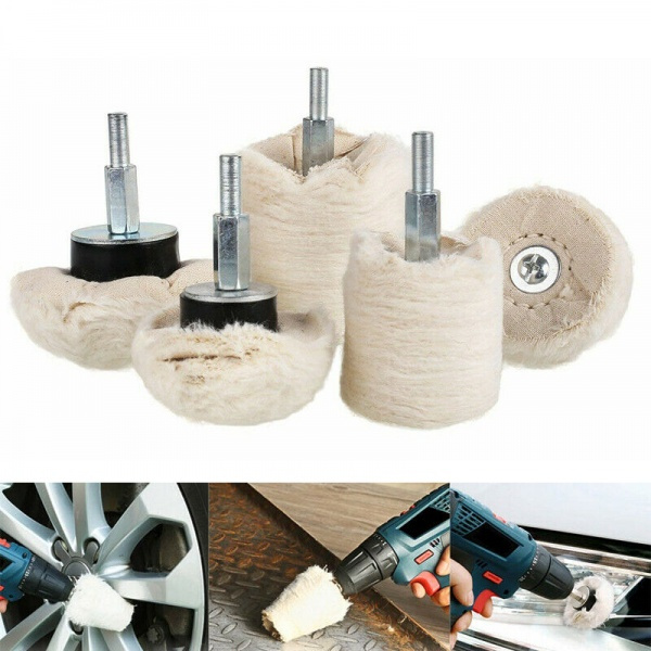 5x Polishing Buffing Pad Mop Wheel Drill Kit Aluminum Stainless for Car ...