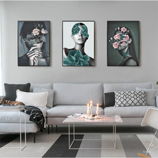 Modern, Wall Art, Home Decor, pinkflowerswoman