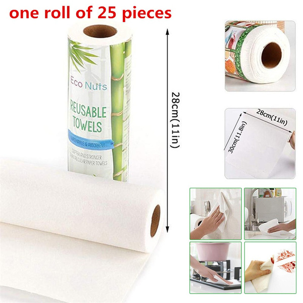 Reusable Bamboo Towel Kitchen Dish Cloth Paper Towel Roll Organic Washable