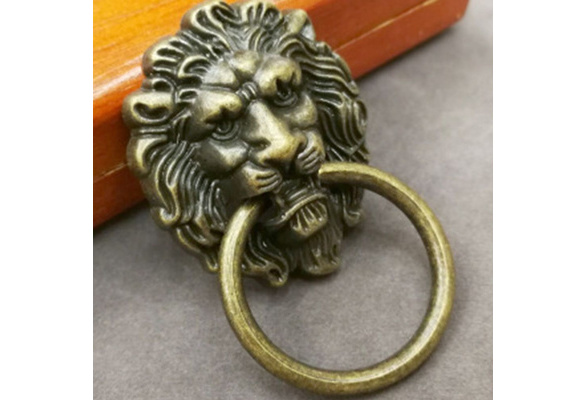 6x Antique Lion Head Jewelry Box Cabinet Drawer Knob Ring Pull Handle Durable