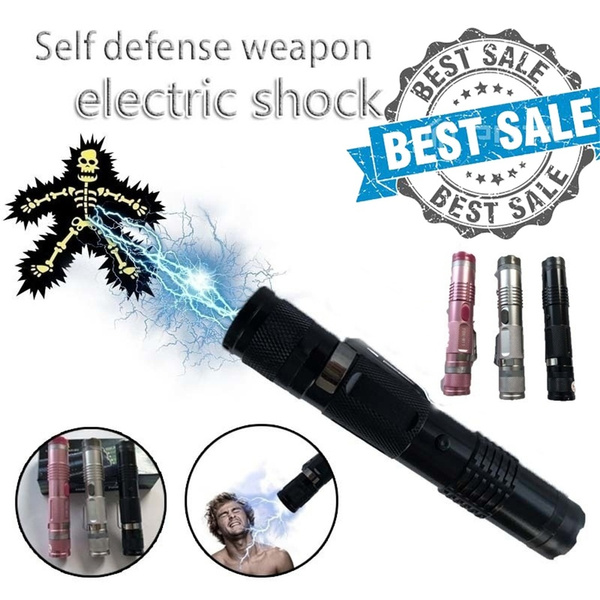 Shocker, Taser, Means of self-defense. Flashlight tazer isolated