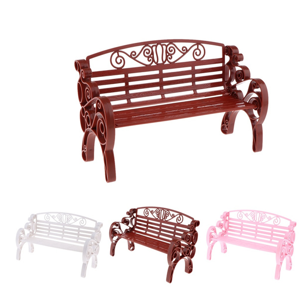 Dollhouse Miniatures Furniture Room Items 1 6 Miniature Plastic Garden Patio Park Bench Pink Kaneto Ohara Com Dollhouse Miniatures Furniture Room, Dollhouse Outdoor Furniture