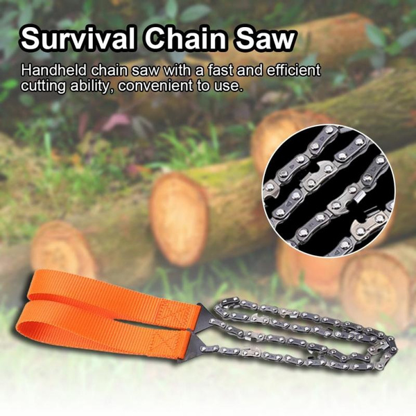 Portable Survival Chain Saw Chainsaw Emergency Camping Pocket Hand Tool Pouch 