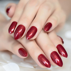 Fake Nails, Beauty, winered, pointed