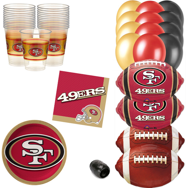 San Francisco 49ers Plates Napkins Cups Balloons 8 Guests