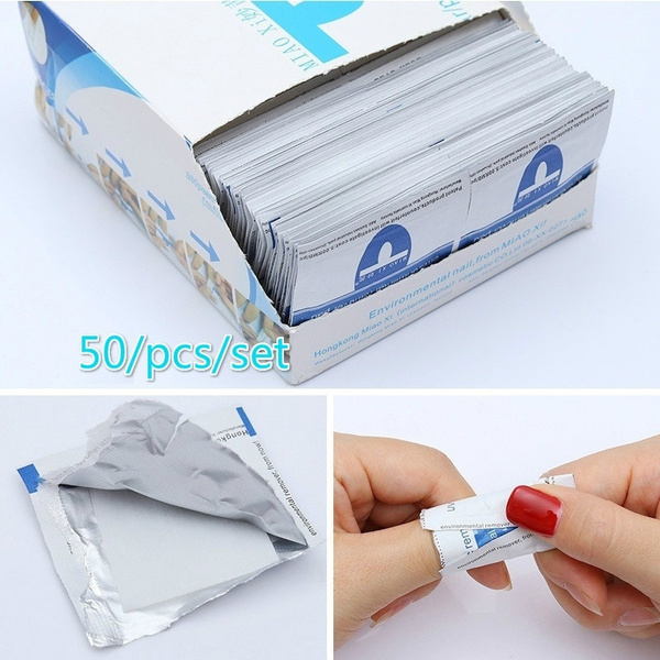 50pcs Gel Polish Remover Wraps Pads Foil Nail Art Cleaner Nail Gel Polish  Remover Kit Pads Wet Pape | Wish